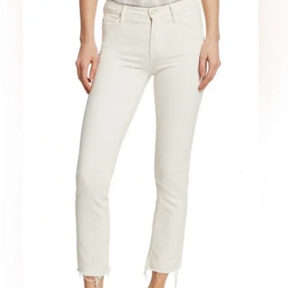MOTHER rascal crop fray cream puff 31